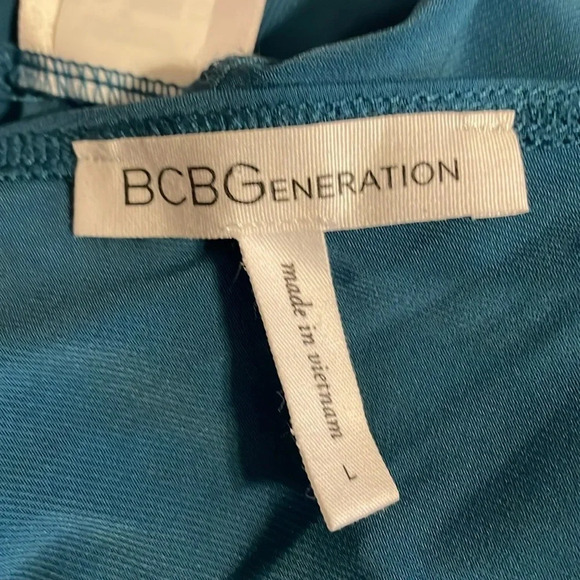 BCBGeneration women’s bodysuit large halter cutout back blue stretch layer BCBG - Picture 6 of 8